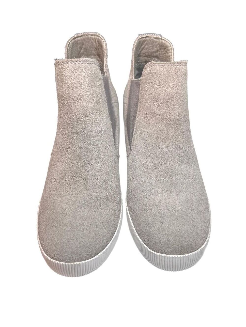 SOREL Out N About Slip-On Wedge Bootie Grey Suede Ankle Boots Women 5.5 Gorpcore - Picture 2 of 8